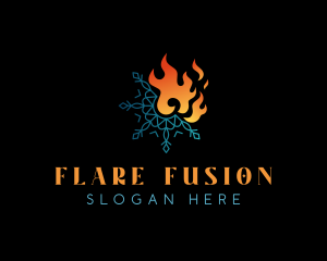 Flare - Snowflake Fire Flame logo design
