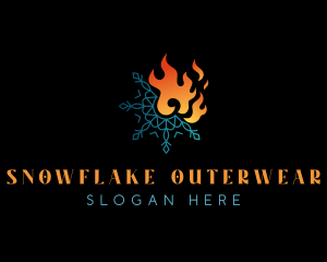 Snowflake Fire Flame logo design