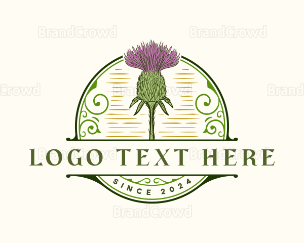 Dune Thistle Flower Nature Logo