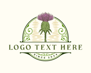 Dune Thistle - Dune Thistle Flower Nature logo design