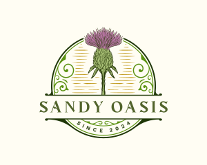 Dune Thistle Flower Nature logo design