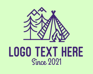 Tent - Campfire Camping Tent logo design