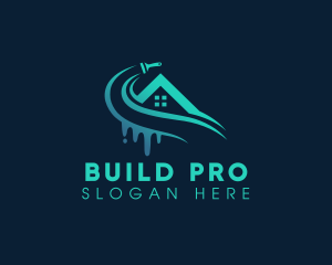 Painter - House Roof Paint logo design