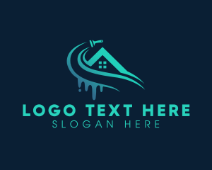 Maintenance - House Roof Paint logo design