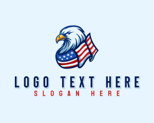 Falcon - Patriot Eagle Flag logo design