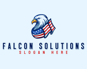 Patriot Eagle Flag logo design