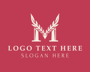 Monogram - Feminine Style Leaf logo design