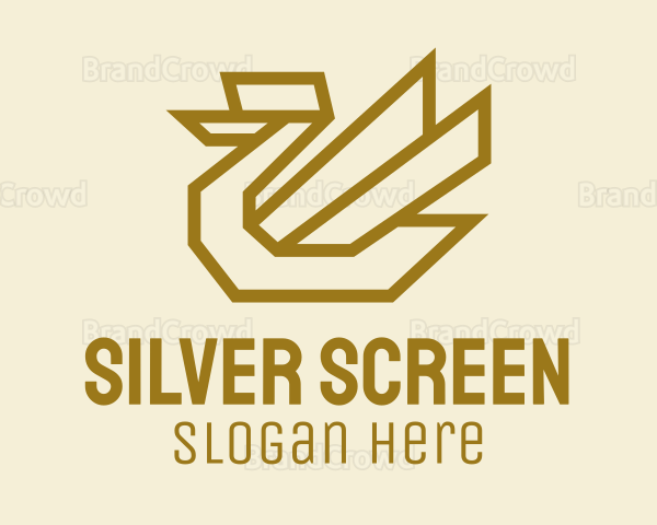 Gold Geometric Swan Logo
