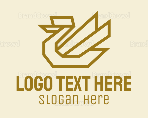 Gold Geometric Swan Logo