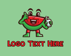 Happy - Watermelon Juice Cartoon logo design