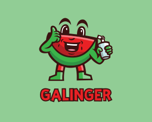 Watermelon Juice Cartoon Logo