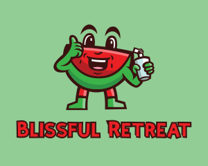 Healthy Diet - Watermelon Juice Cartoon logo design