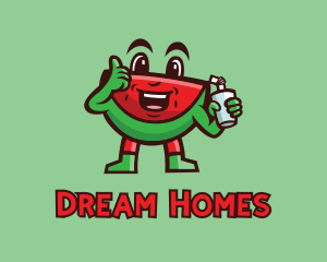 Agriculture - Watermelon Juice Cartoon logo design