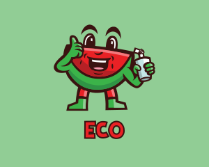 Soda - Watermelon Juice Cartoon logo design