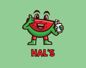 Healthy Diet - Watermelon Juice Cartoon logo design