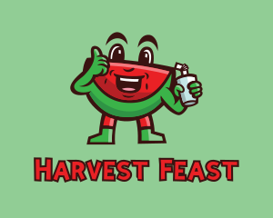 Watermelon Juice Cartoon logo design