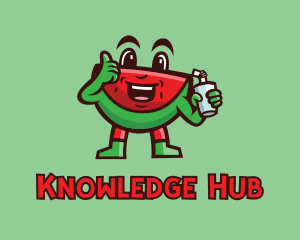 Delicious - Watermelon Juice Cartoon logo design