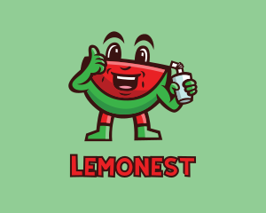 Vegetarian - Watermelon Juice Cartoon logo design