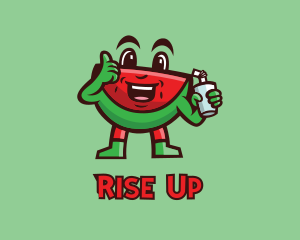 Watermelon Juice Cartoon logo design