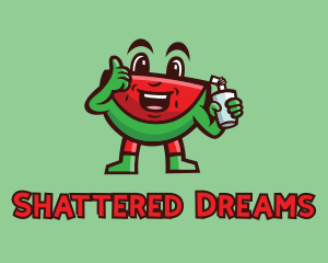 Character - Watermelon Juice Cartoon logo design