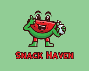 Watermelon Juice Cartoon logo design