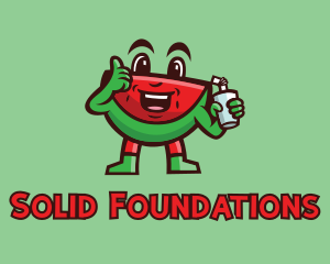 Harvest - Watermelon Juice Cartoon logo design