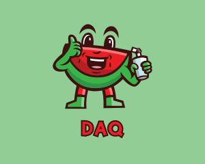 Vegan - Watermelon Juice Cartoon logo design