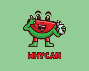 Vegan - Watermelon Juice Cartoon logo design
