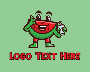 Juice - Watermelon Juice Cartoon logo design