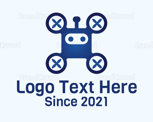 Cute Robot Drone Logo