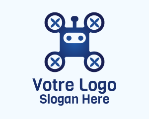 Cute Robot Drone Logo