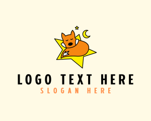 Animal - Sleeping Fox Star logo design