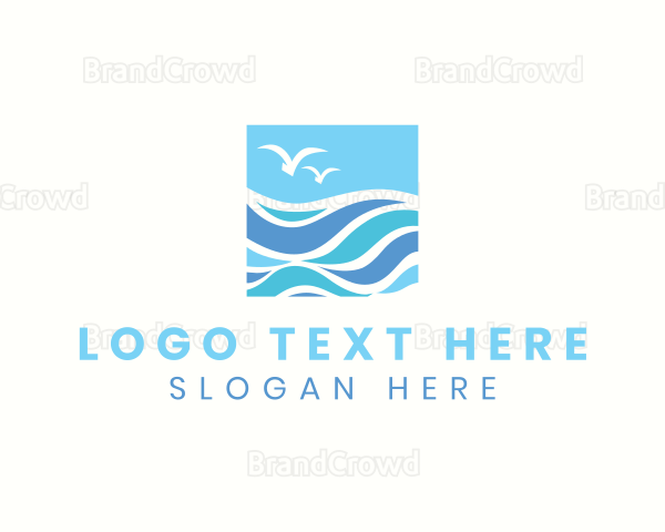 Ocean Bird Wave Logo