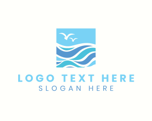 Coast - Ocean Bird Wave logo design