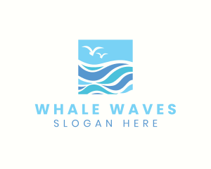 Ocean Bird Wave logo design