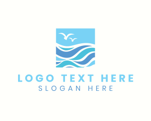 Resort - Ocean Bird Wave logo design