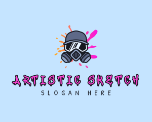 Graffiti Artist Gas Mask logo design