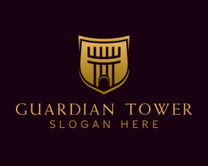 Turret Defense Shield logo design