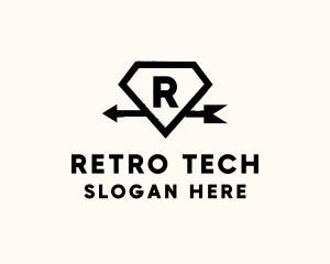 Retro Diamond Arrow logo design