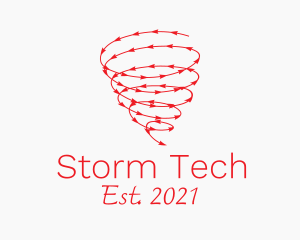 Storm - Red Arrow Tornado logo design