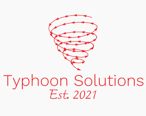 Typhoon - Red Arrow Tornado logo design