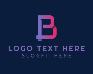 Monoline - Modern Gradient Business Letter B logo design