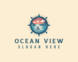 Ocean Navigator Compass logo design