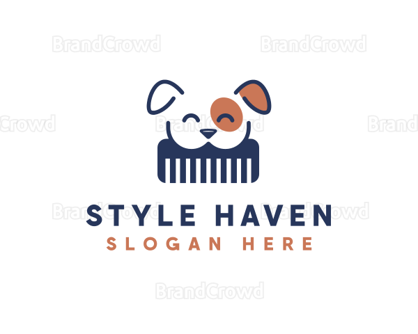 Dog Grooming Comb Logo