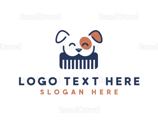 Dog Grooming Comb Logo