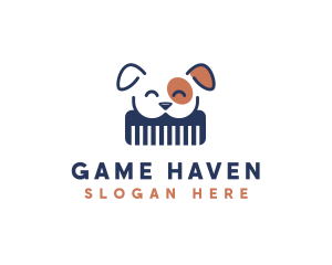 Dog Grooming Comb Logo