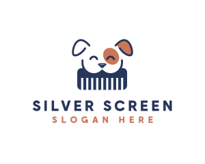 Canine - Dog Grooming Comb logo design
