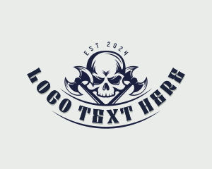 Skull Axe Weapon logo design