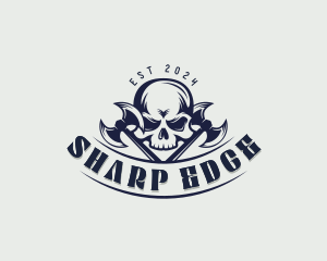 Skull Axe Weapon logo design