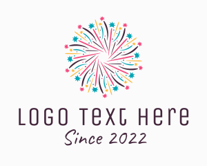 Pyrotechnics - New Year Party Fireworks logo design
